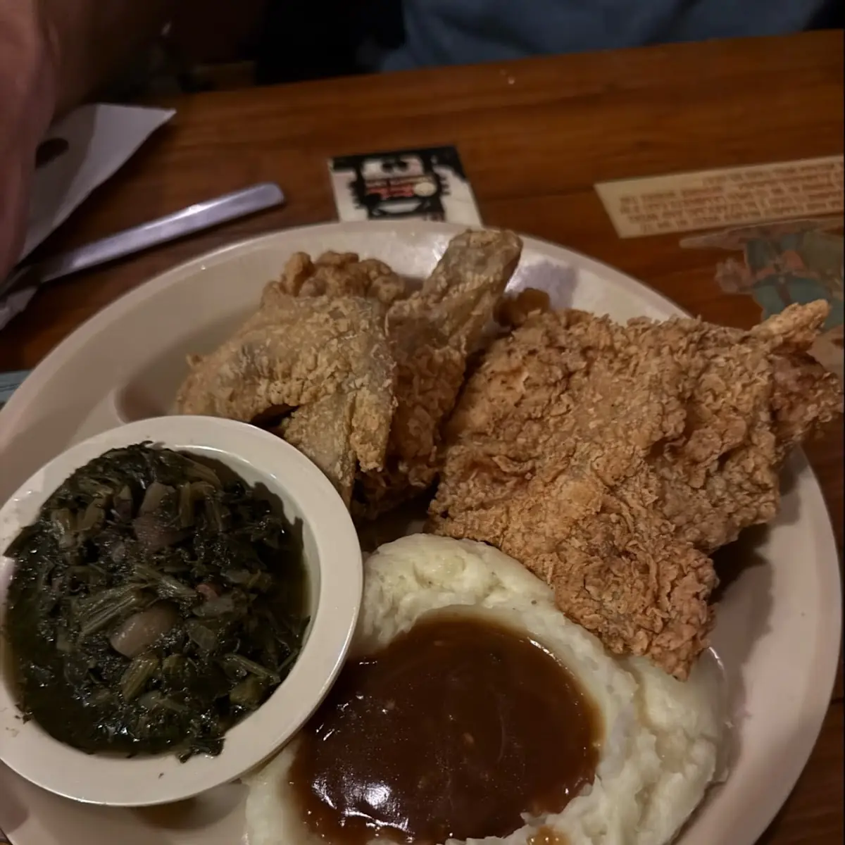 Fried Chicken Mashed Potatoes with White Gravy and White Beans