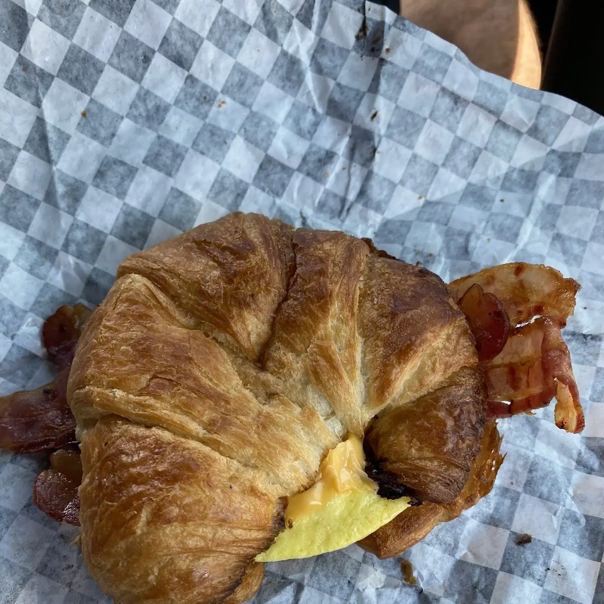 Croissant Breakfast Sandwich with Bacon