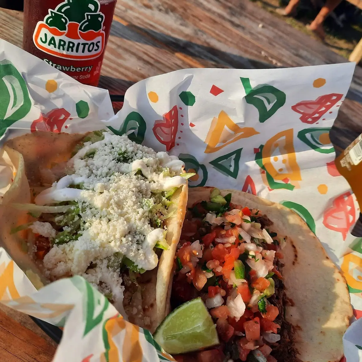 Barbacoa Taco and Tinga Chicken Taco