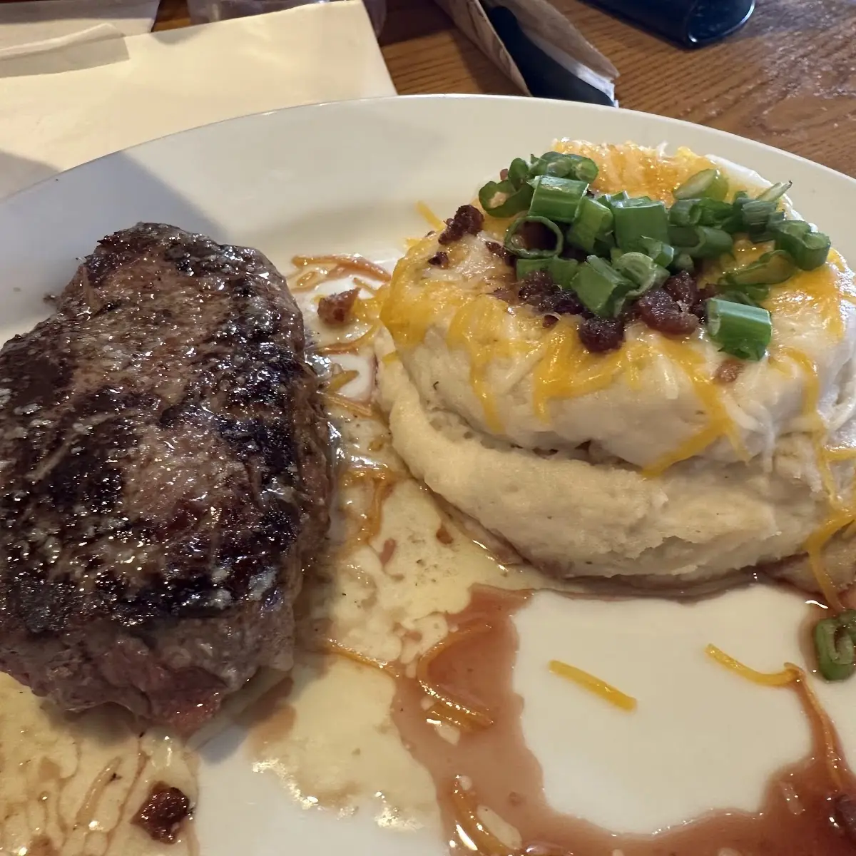 6 Ounce Sirloin with Loaded Mashed Potatoes