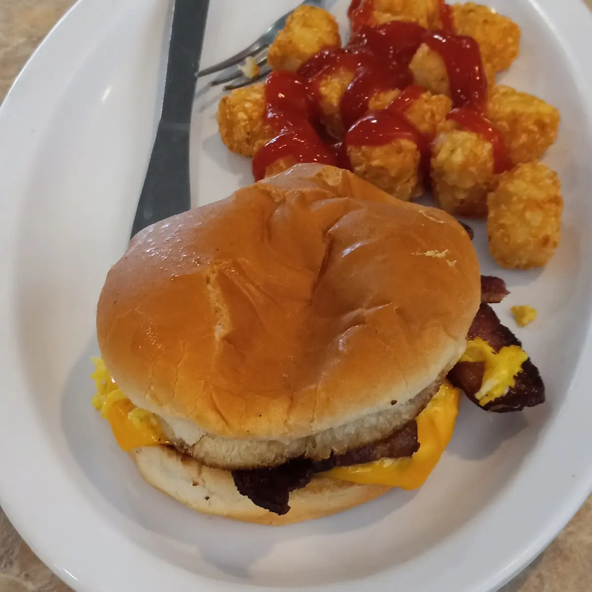 Bacon Cheeseburger and Tots