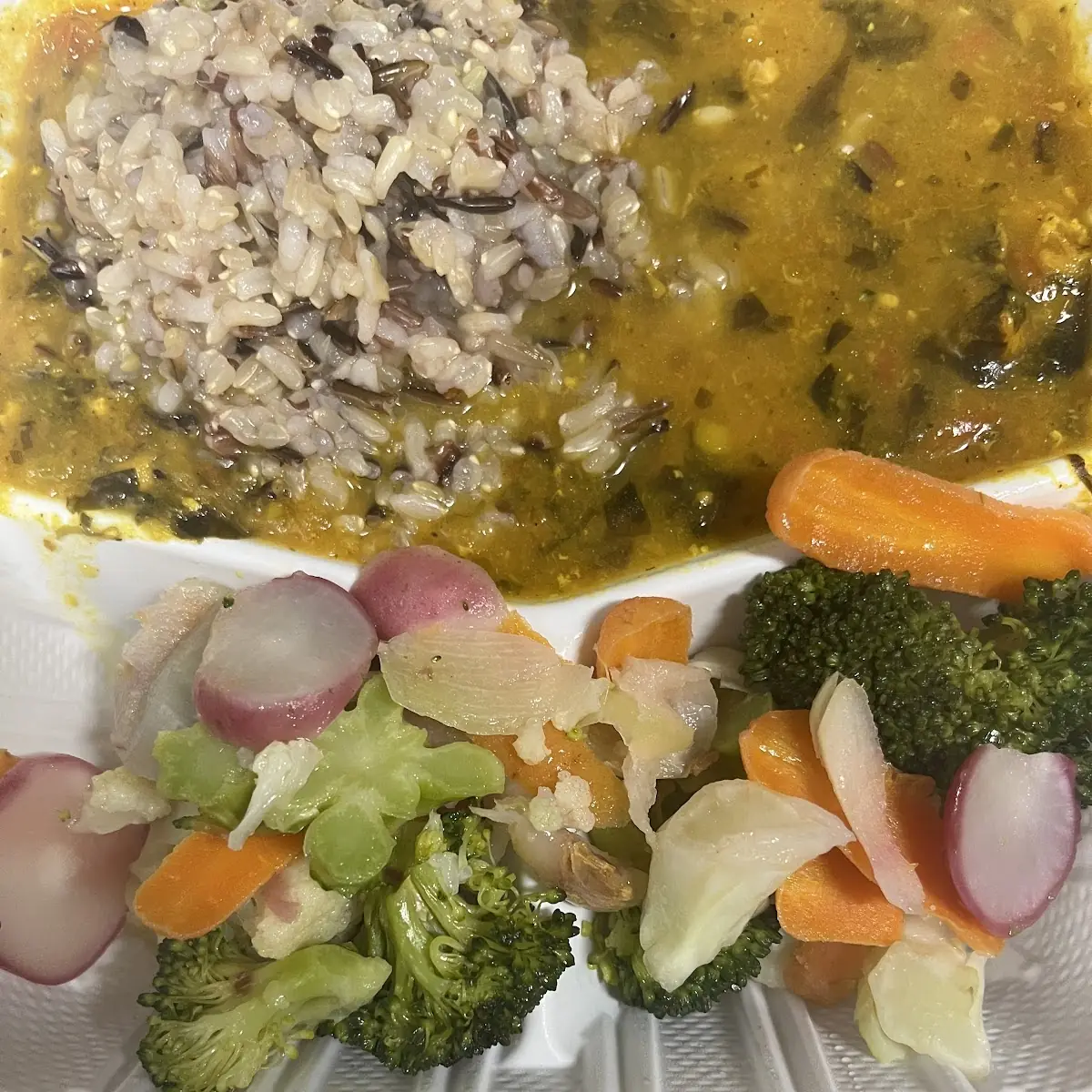 Veggie Soup with Steamed Vegetables