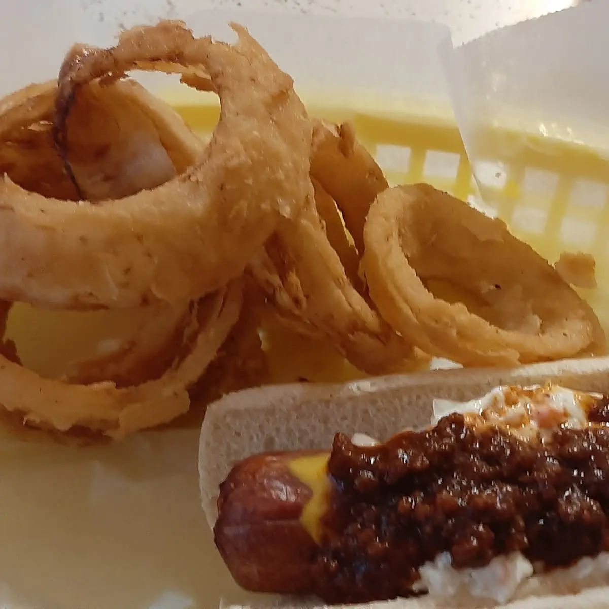Hotdog and Onion Rings