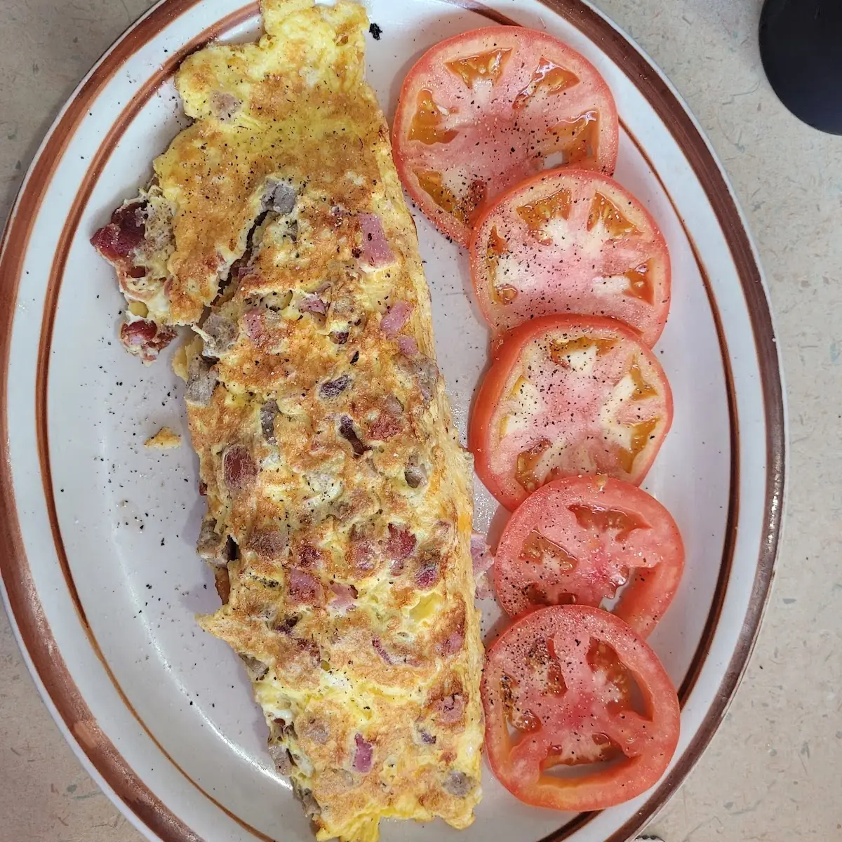 Meat Lover's Omelette with Added Cheese
