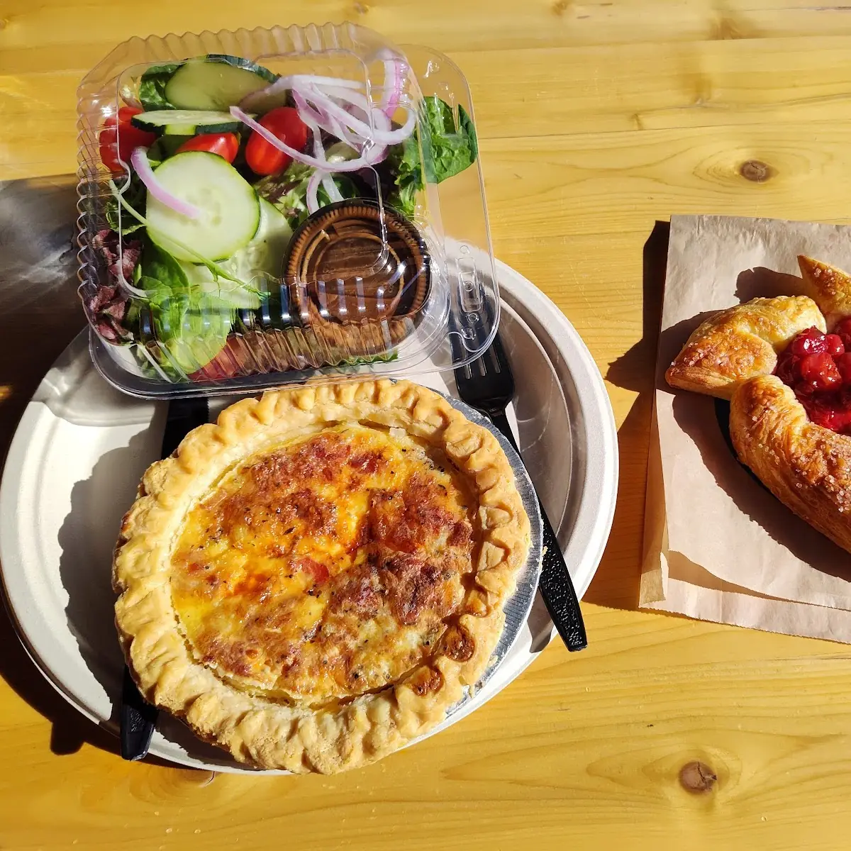 Bacon & Cheddar Quiche 14 and Cherry Pin Wheel 4