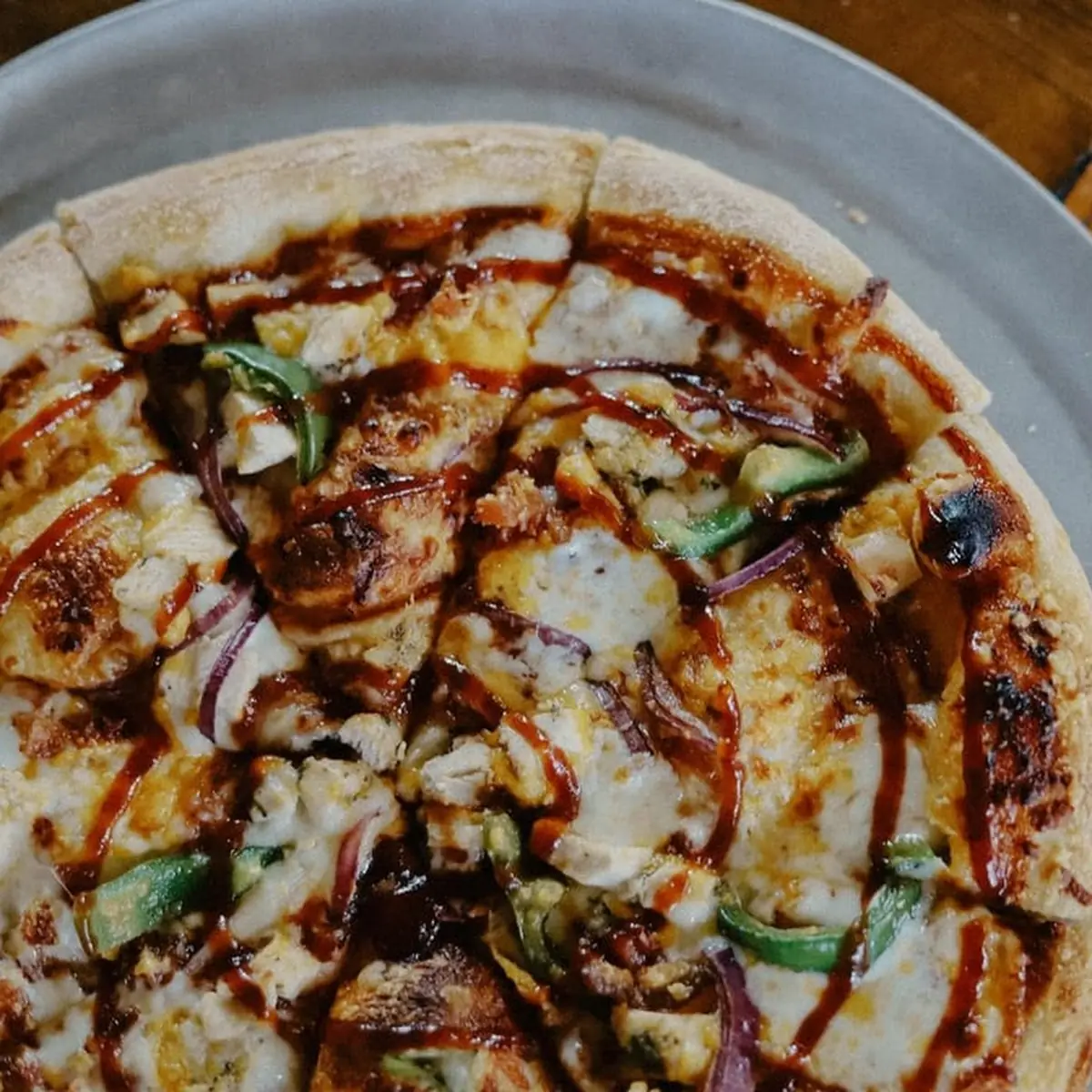 BBQ Chicken Pizza with Red Onions