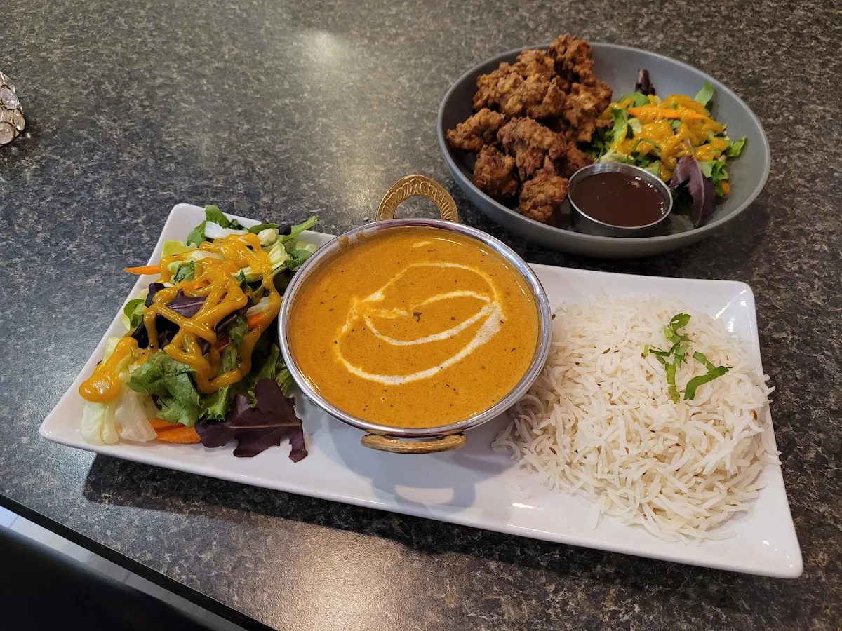 Butter Chicken Rice and Salad