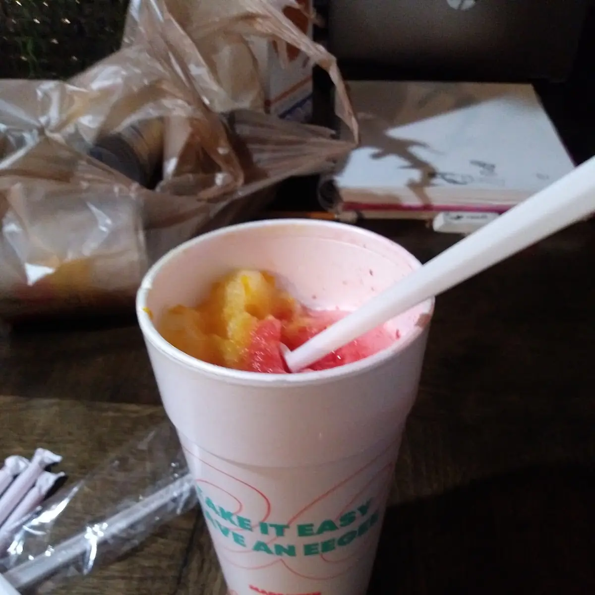 Piña Colada and Strawberry Eegee's