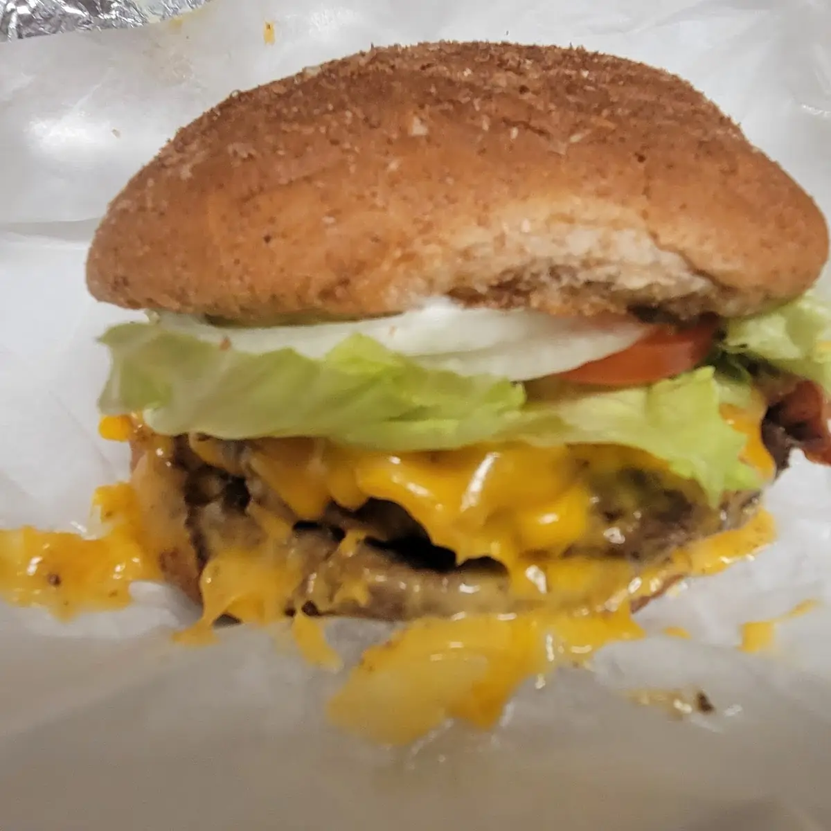 Double Bacon Cheeseburger on Wheat