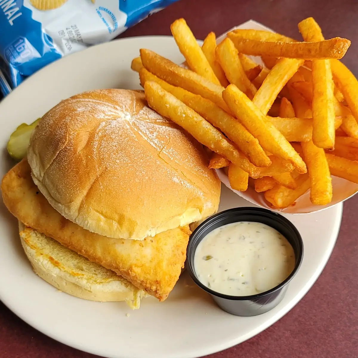Haddock Sandwich and Fries