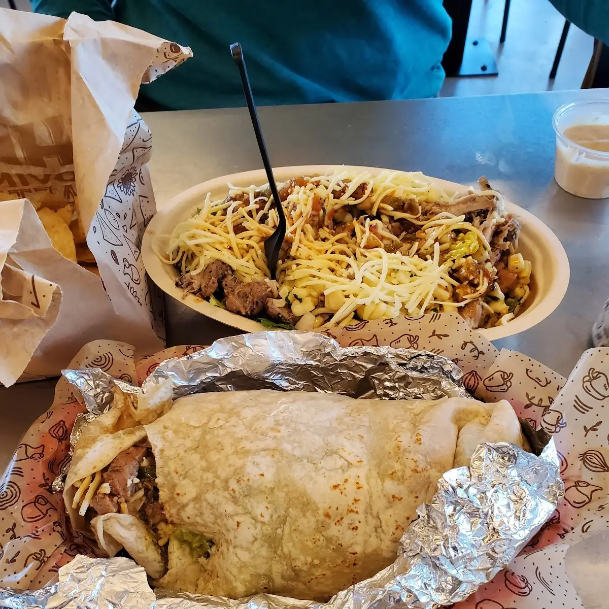 Carne Asada Burrito Supreme and Salid