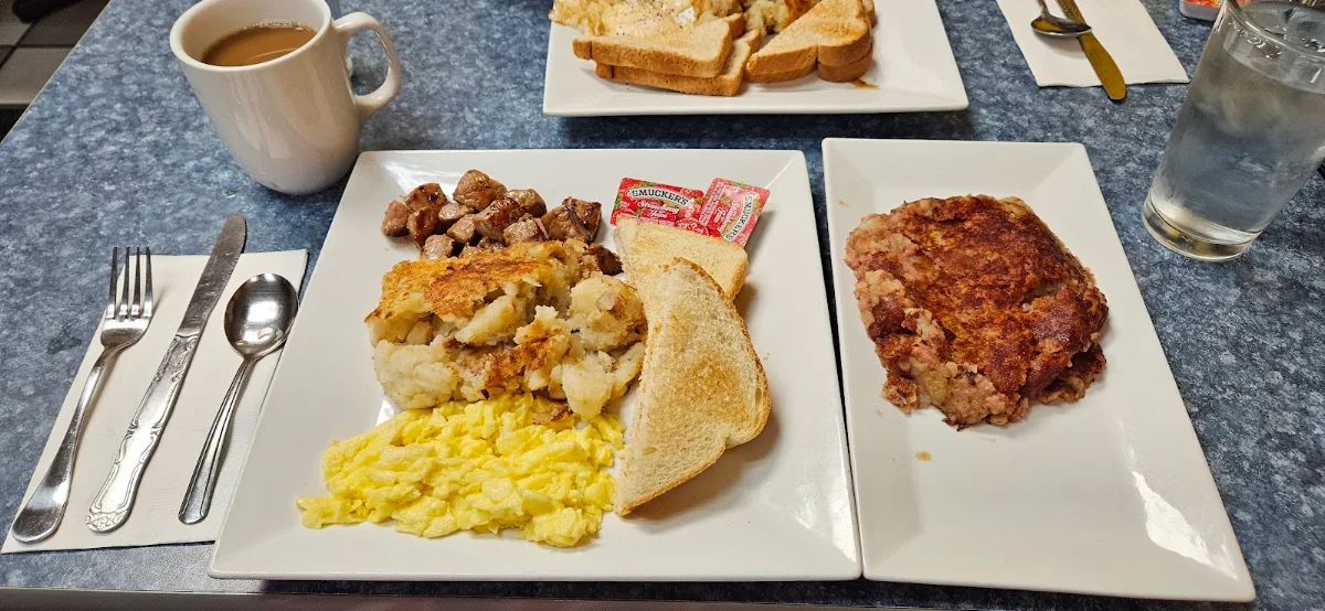 Steak & Eggs Scrambled Home Fries Toast