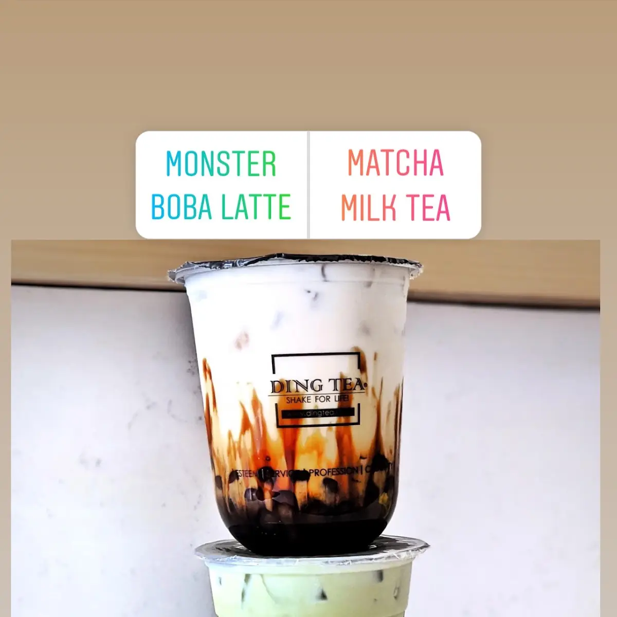 Strawberry Matcha Latte Ding Tea