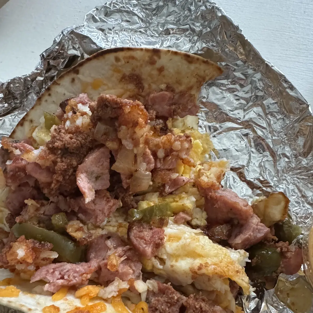 Breakfast Burrito with Sausage and Eggs