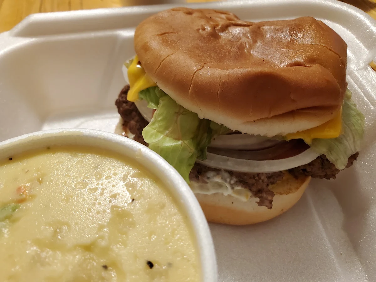 Cheeseburger and Potato Salad