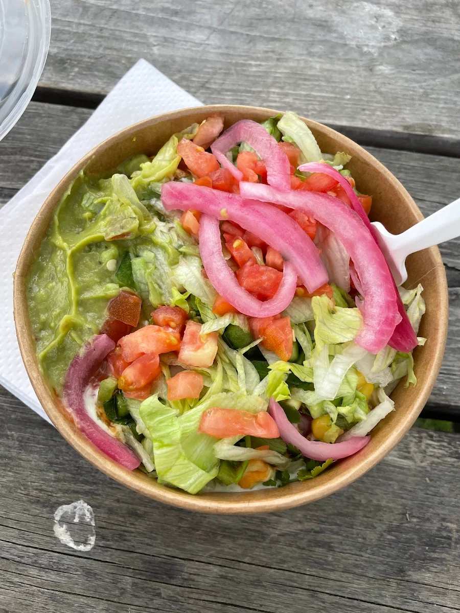 Small Rice Bowl with Guacamole, Burrito Guyz Haliburton
