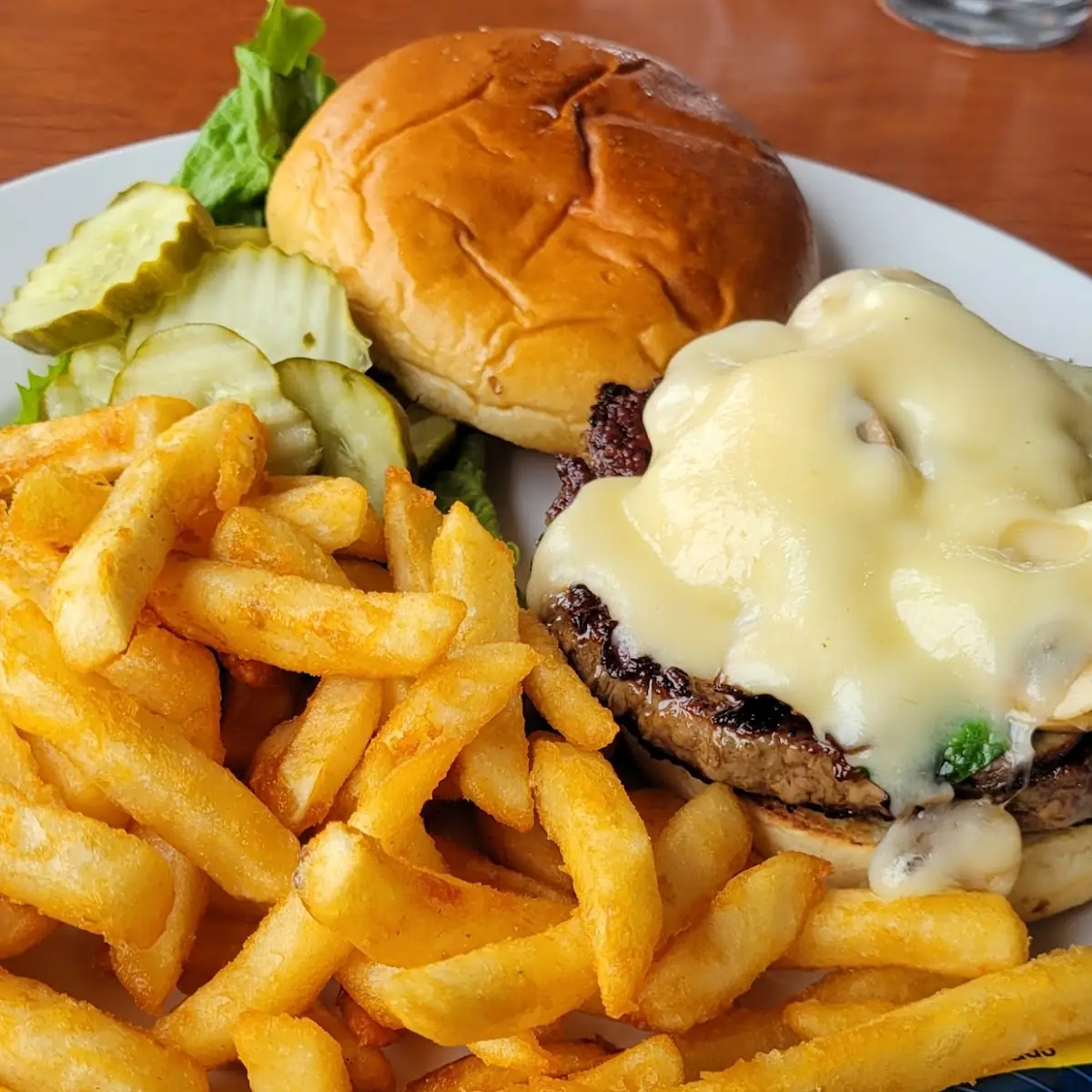 Mushroom Burger and Fries