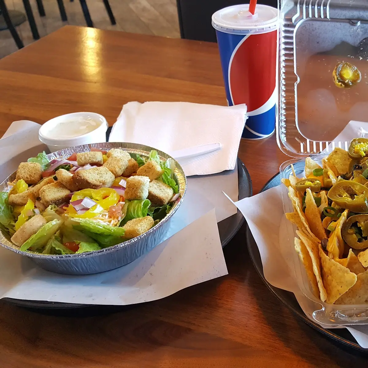 Pulled Pork Nachos and House Salad