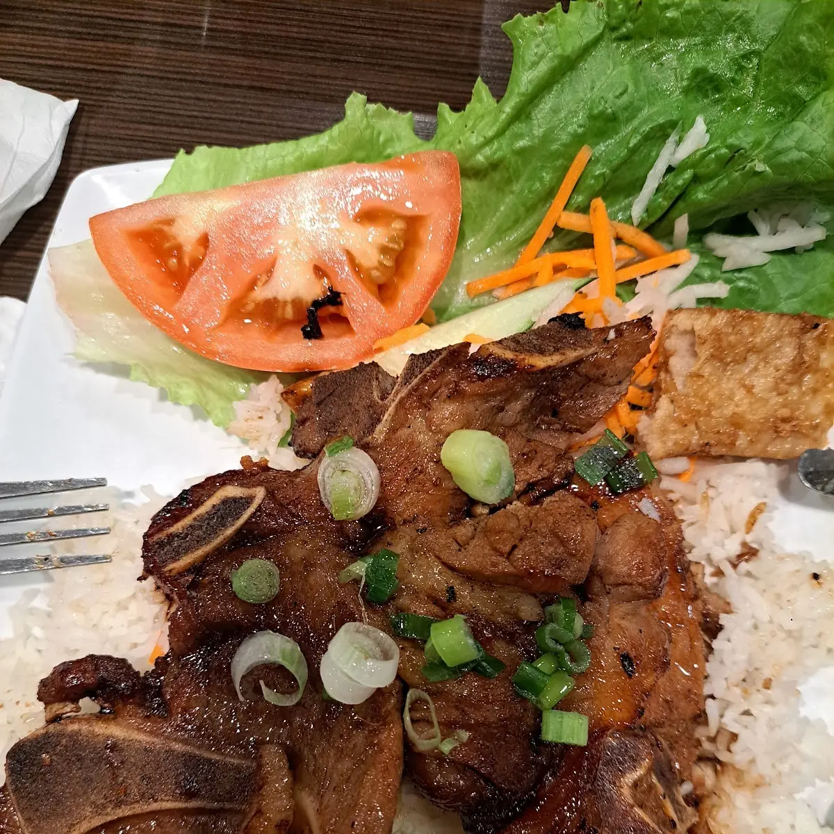 Grilled Pork Chop and Eggroll Verm