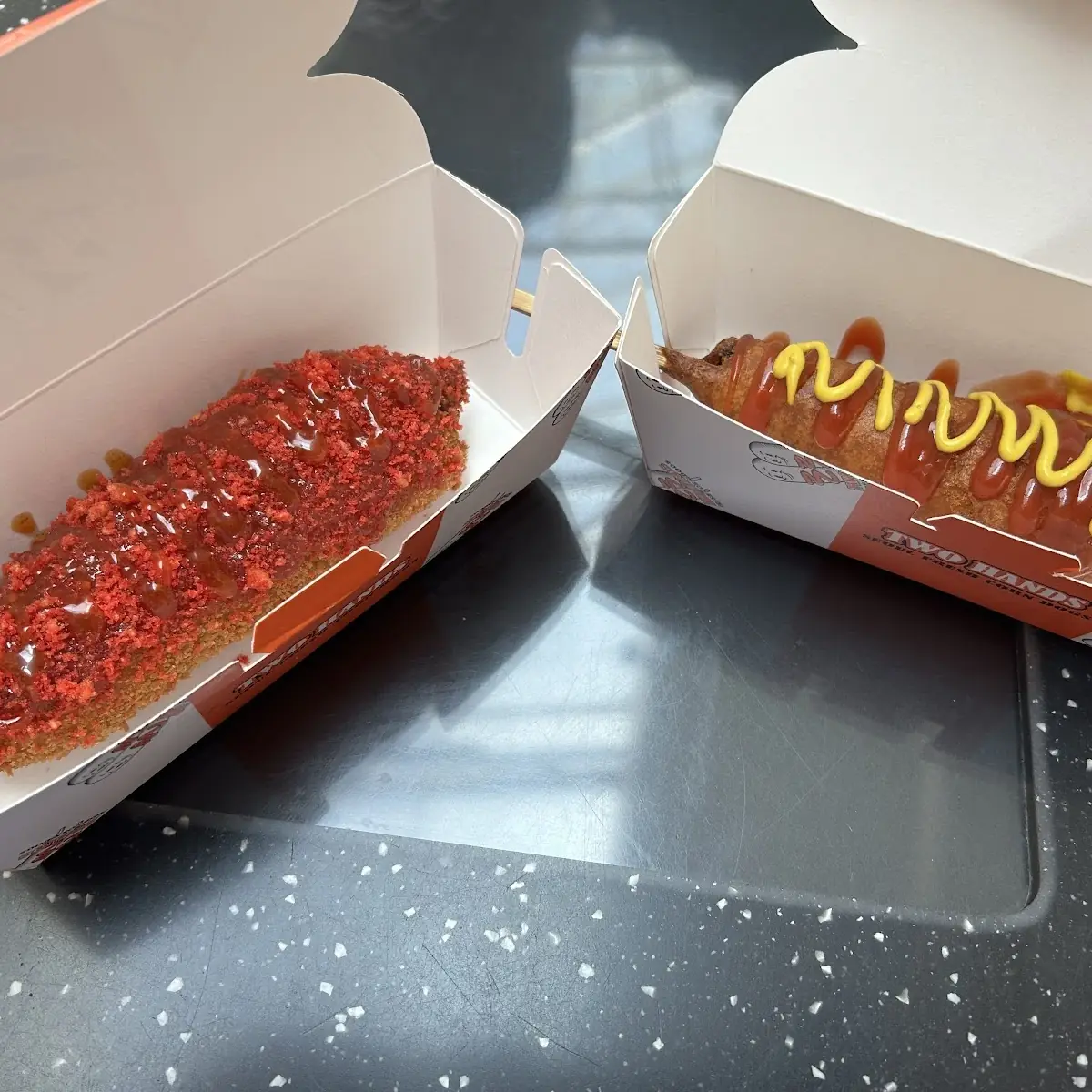 Spicy Corn Dog and Original Corn Dog