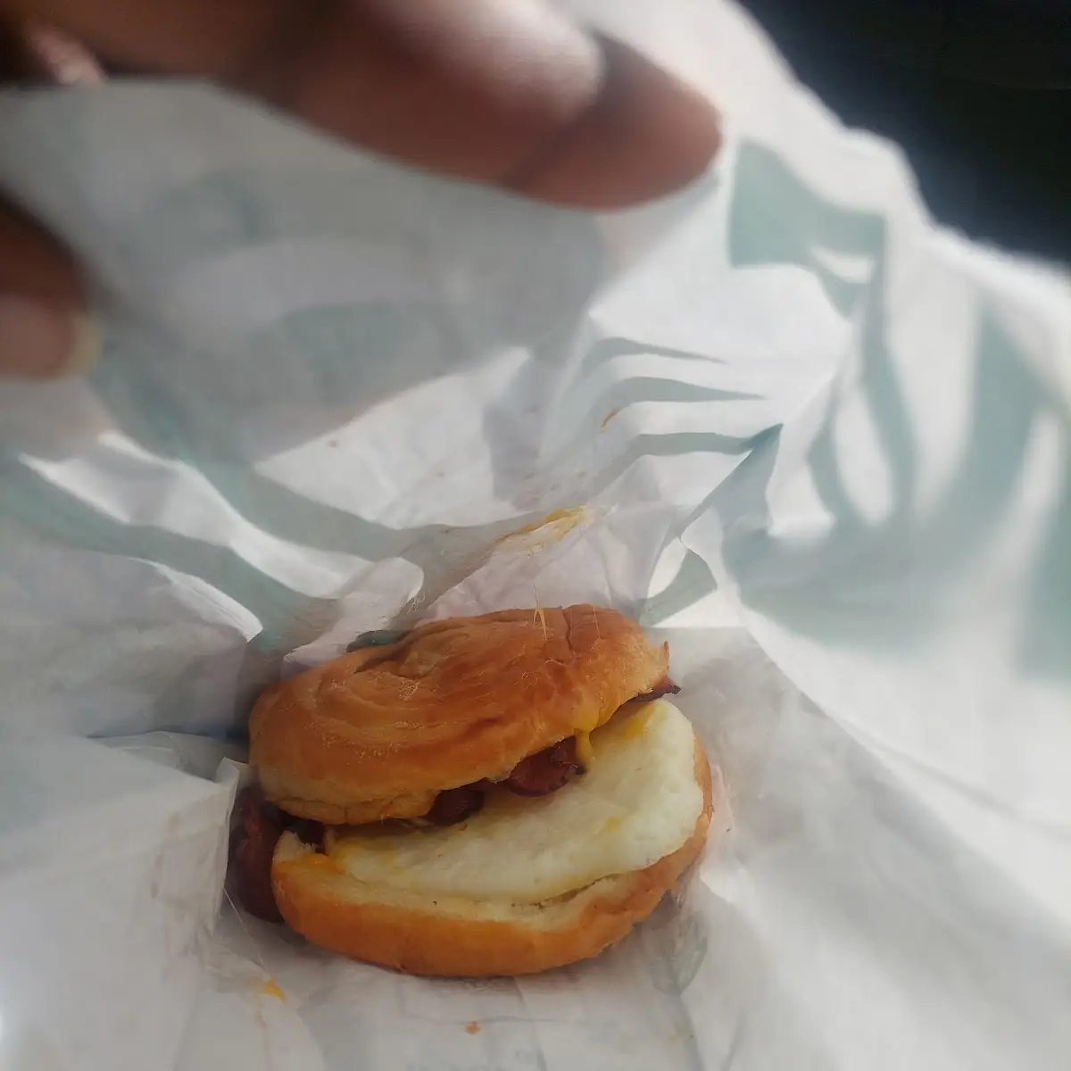 Double Smoked Bacon Cheddar Egg Sandwich
