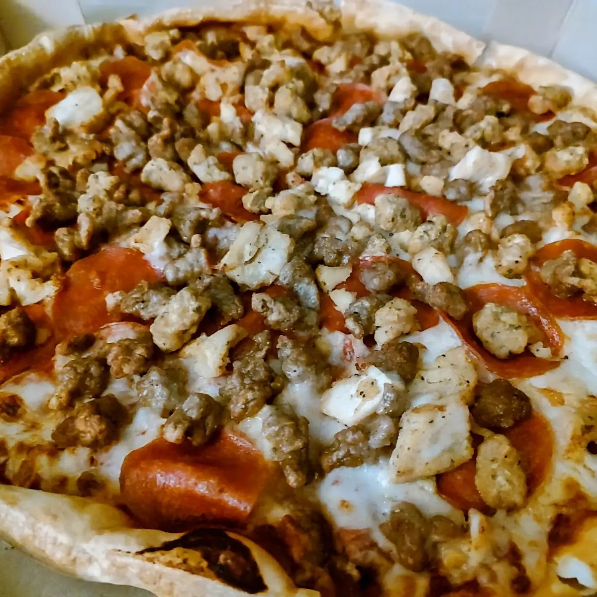 Multi Topping Thin Crust Pizza