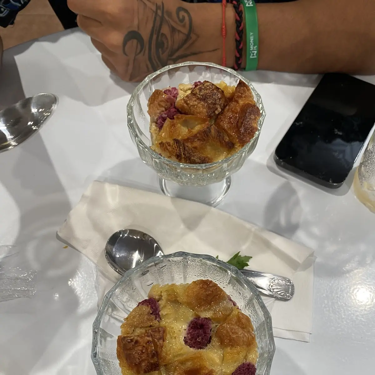 White Raspberry Bread Pudding