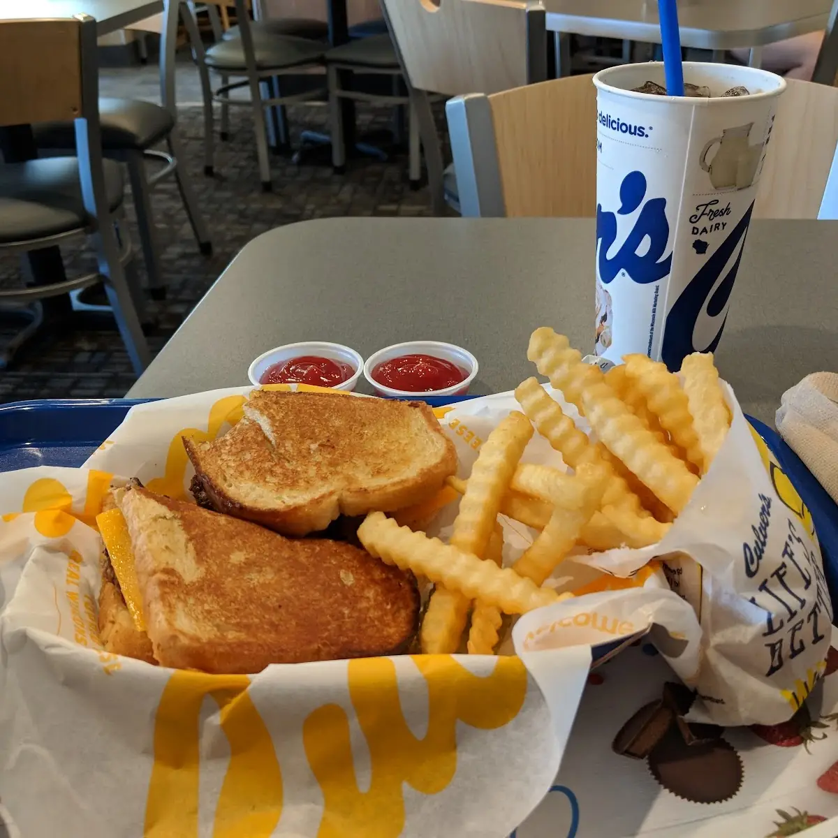 Patty Melt on Sourdough with Fries