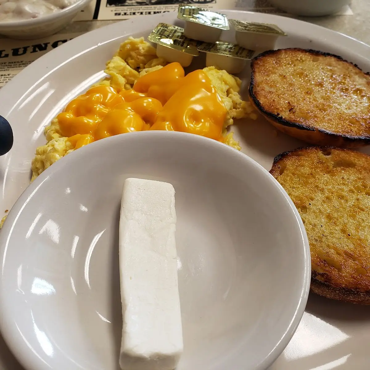 Scrambled Eggs and English Muffin