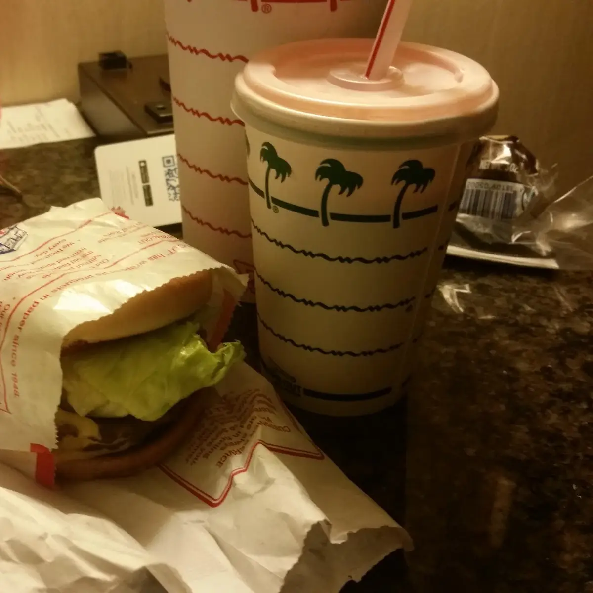 Cheeseburger with Grilled Onions and Strawberry Shake
