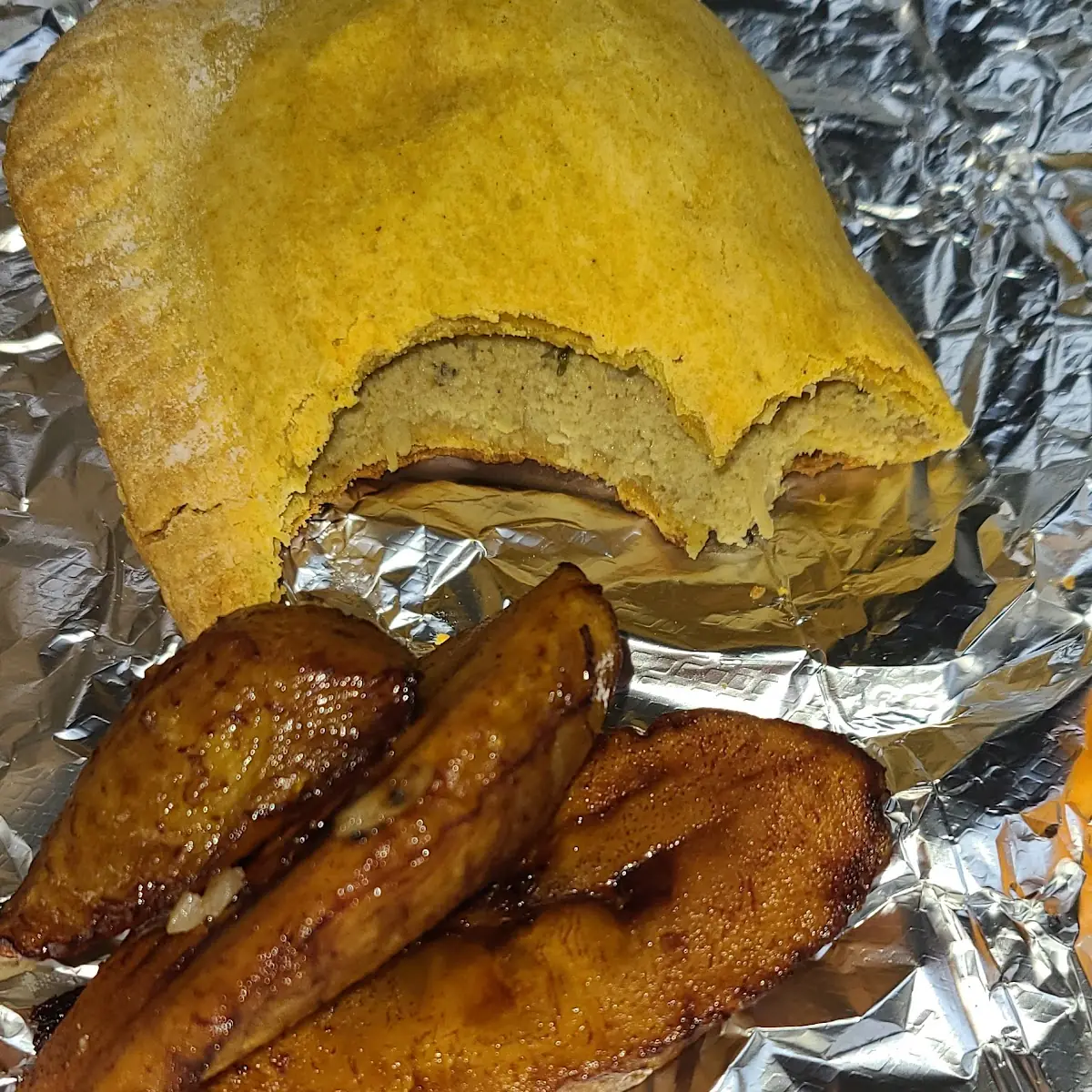 Plantains and Beef Patty
