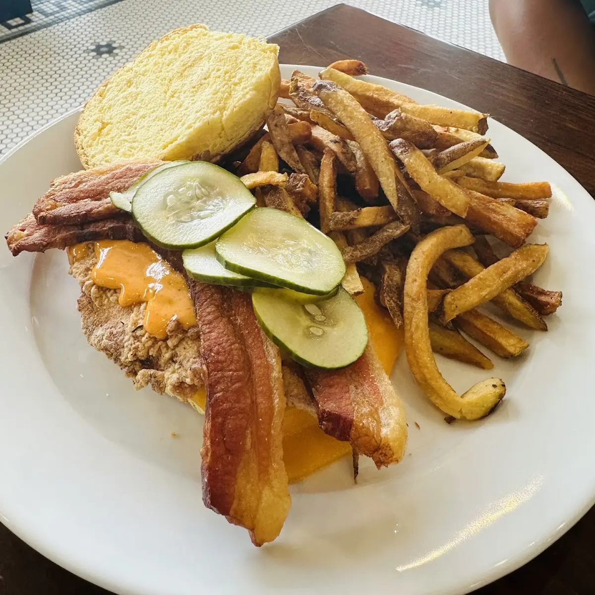 Fried Chicken Sandwich with Bacon