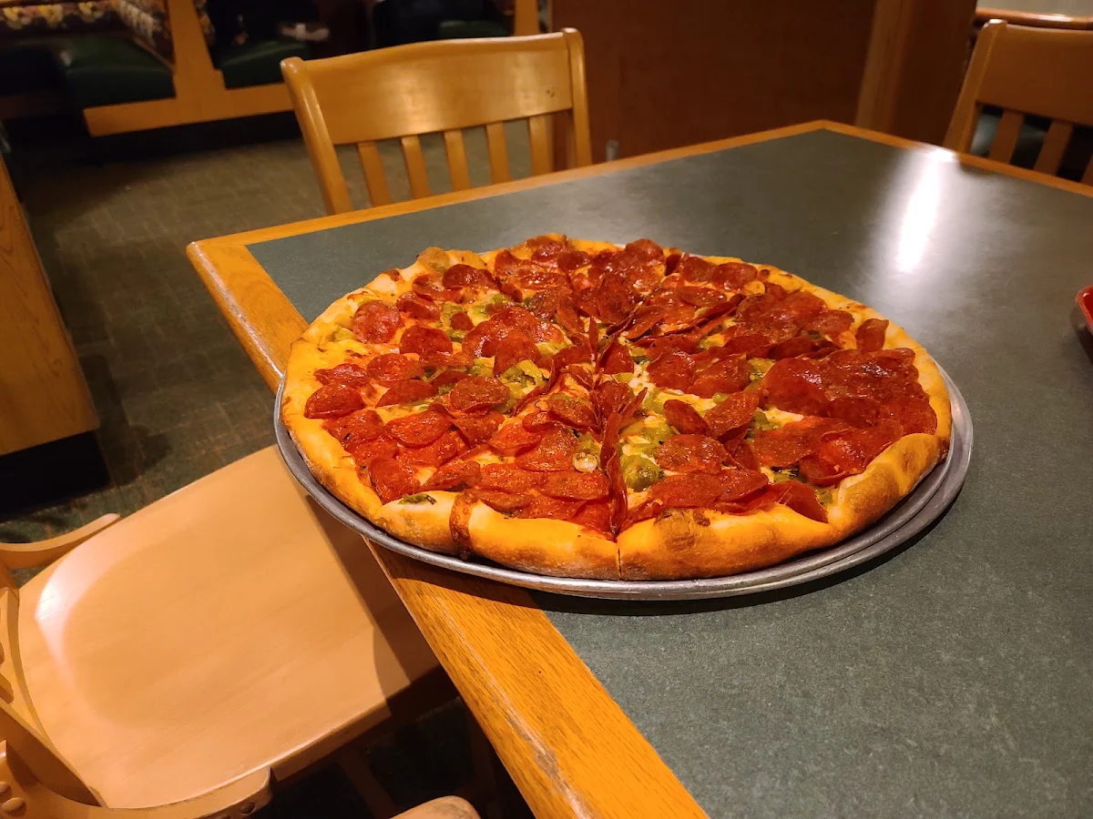 Double Pepperoni Pizza with Green Chili