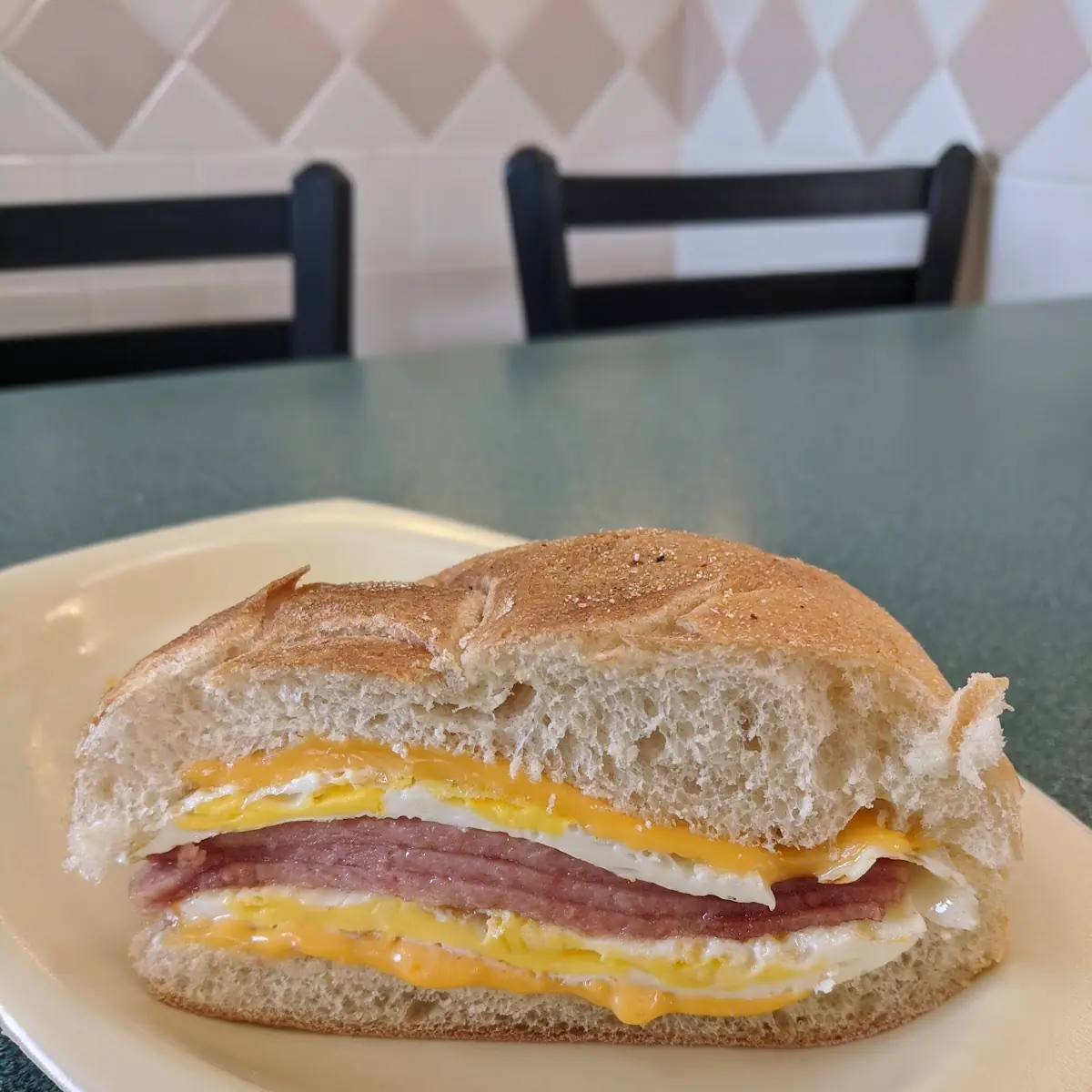 Taylor Ham Egg and Cheese Sandwich