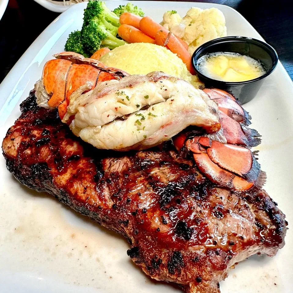 Steak & Lobster Tail, Piper Arms Whitby