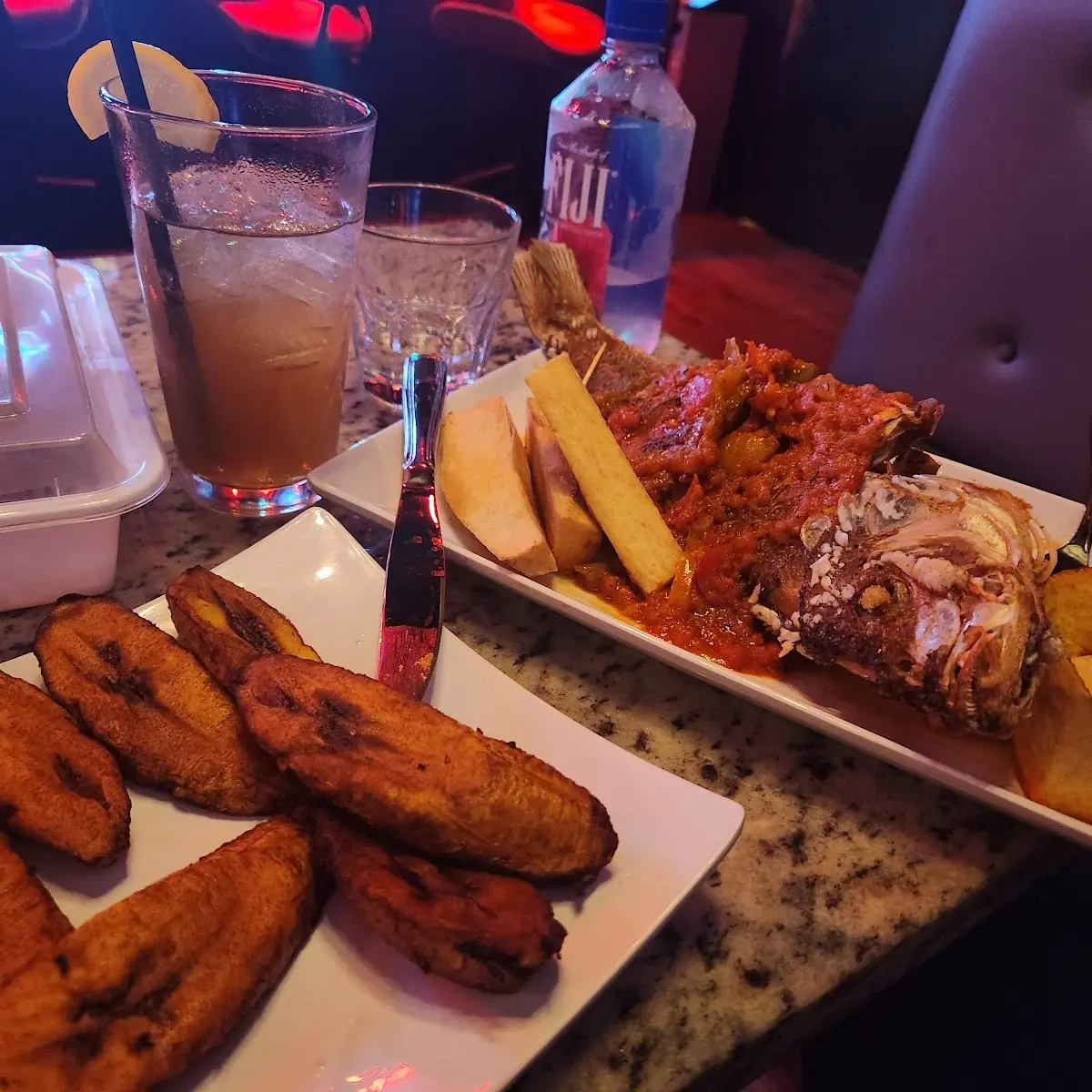 Red Snapper with Fried Yam and Plantain
