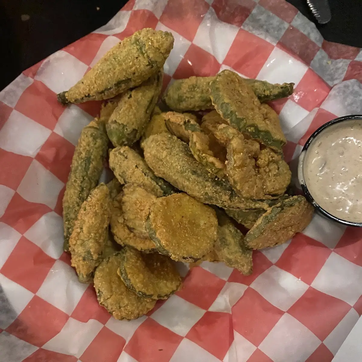 Fried Okra & Pickle Chips with Dippin' Sauce