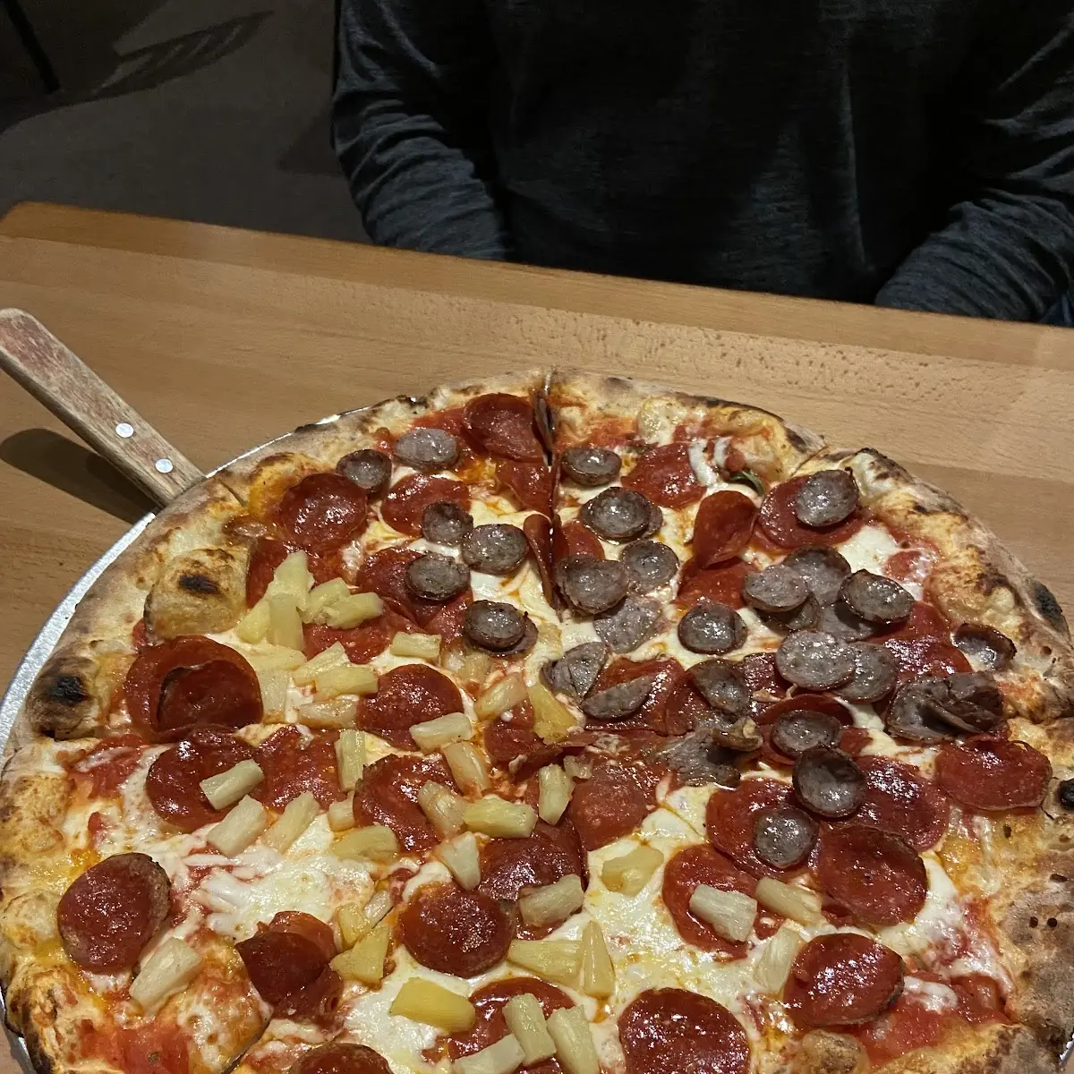 Large Pepperoni Pizza with Half Sausage