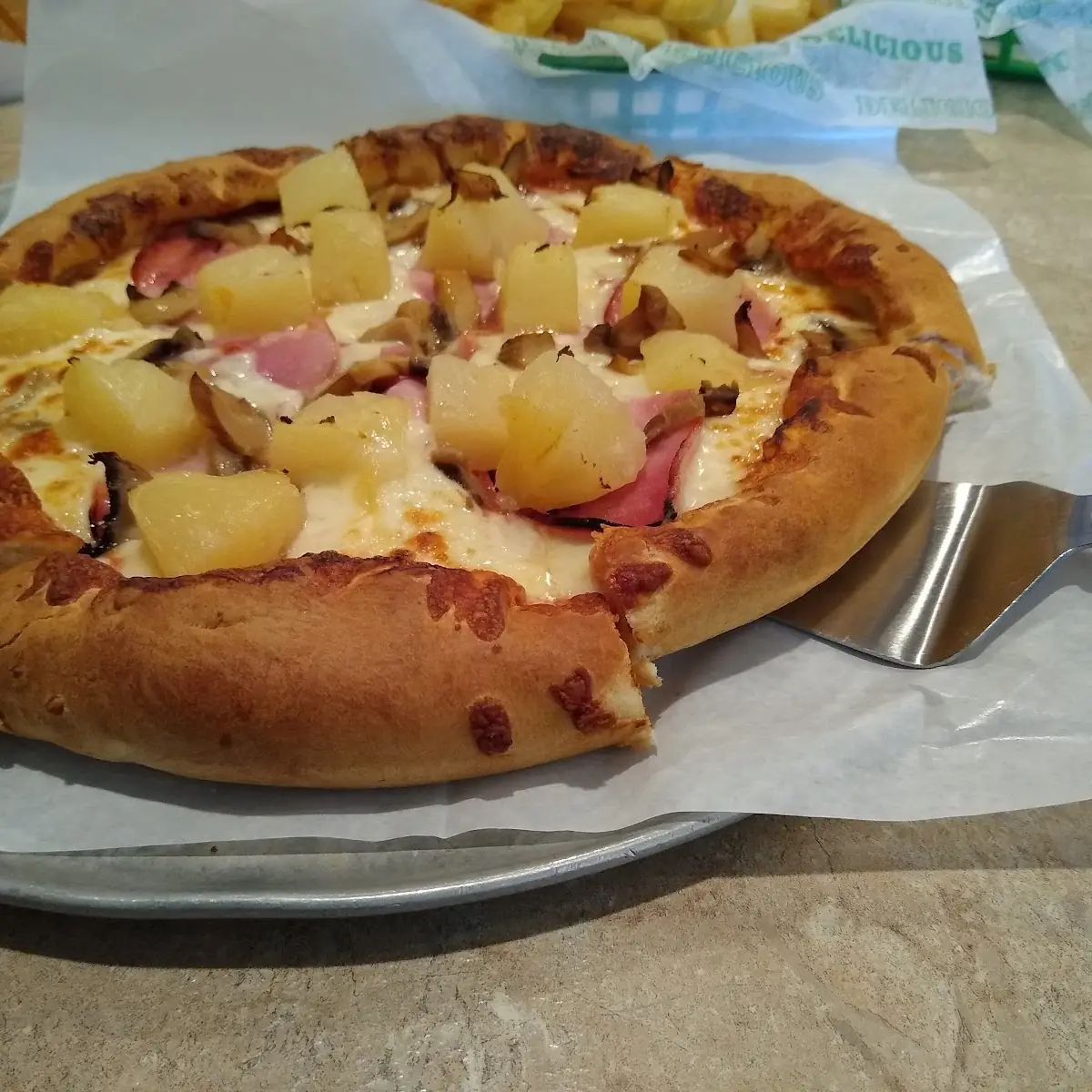 Ham Pineapple Mushroom Pizza