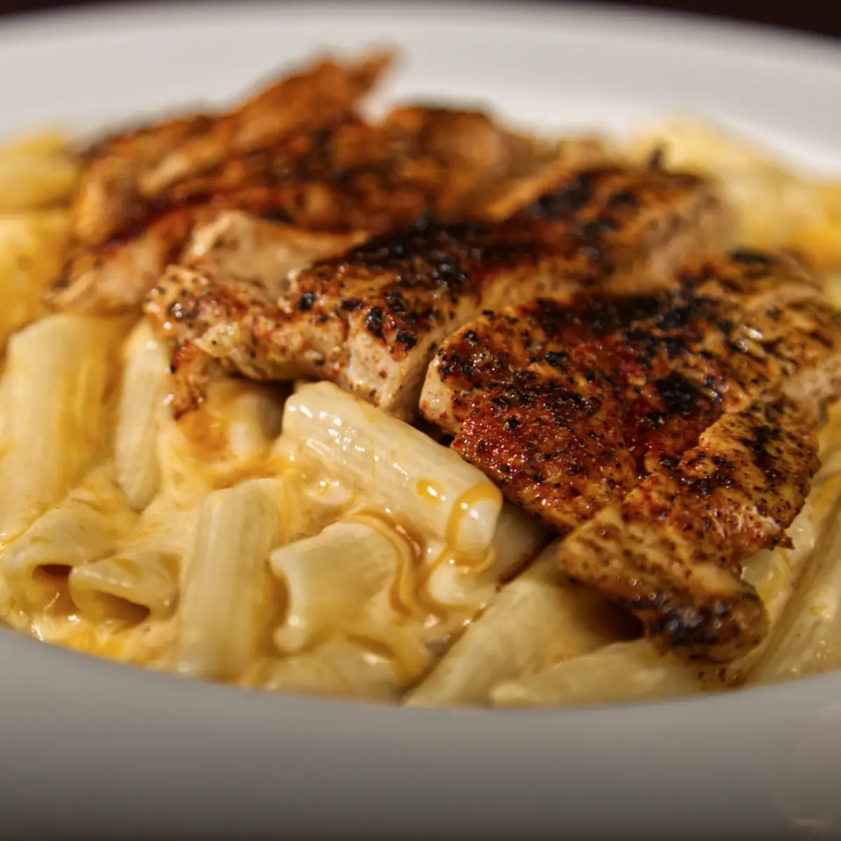 Cheese Mac and Cheese with Blackened Chicken