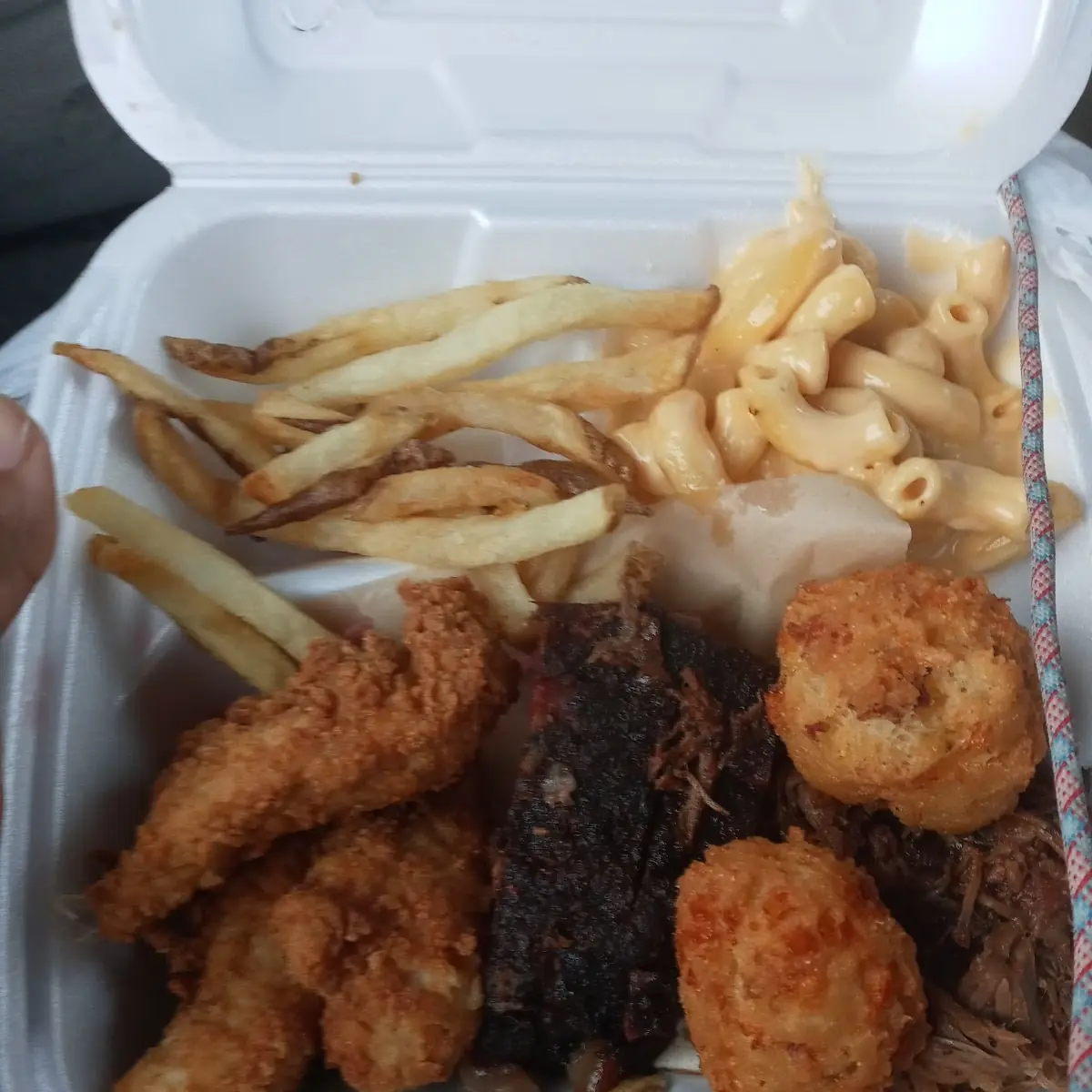 Pit Master Sampler Platter with Bacon Broccoli Salad and Coleslaw