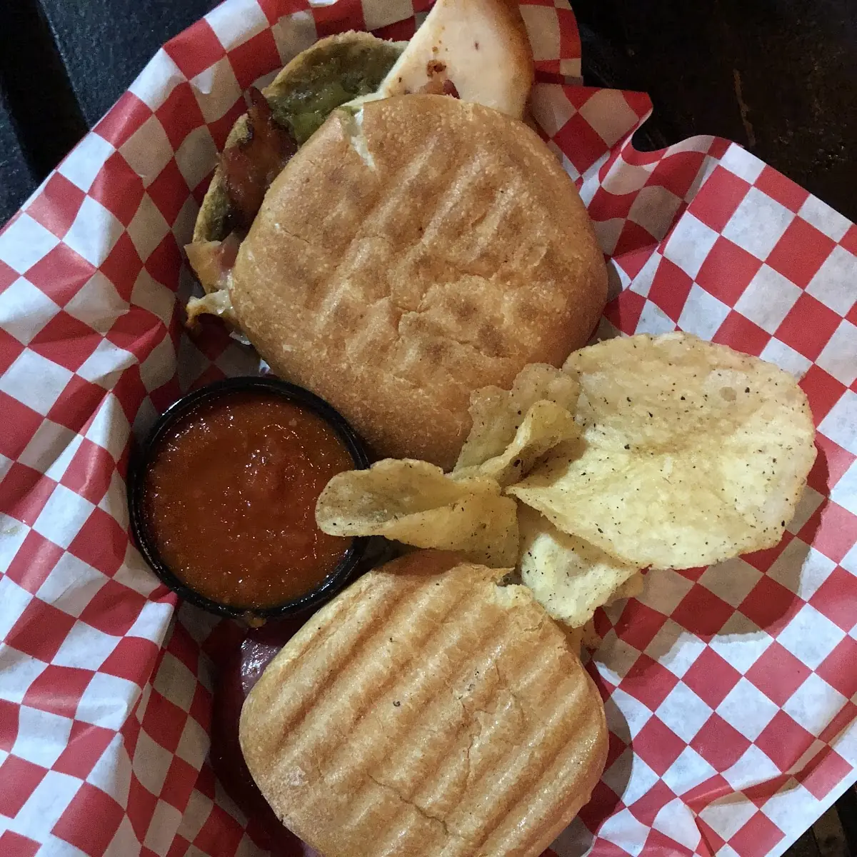 Pressed Sandwiches with Potato Chips