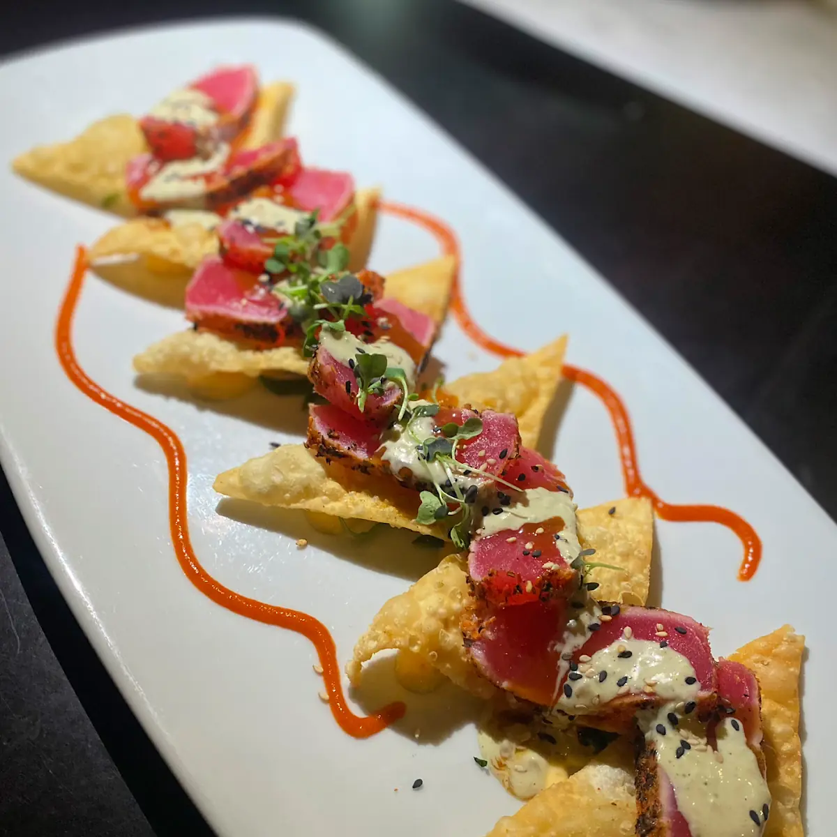 Ahi Tuna with Fried Wonton
