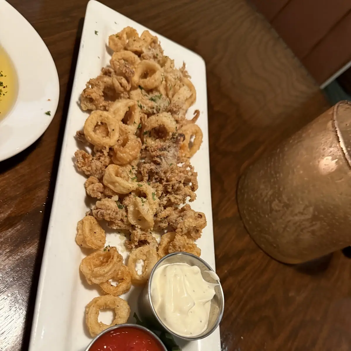 Fried Calamari with Sauces and Lemon