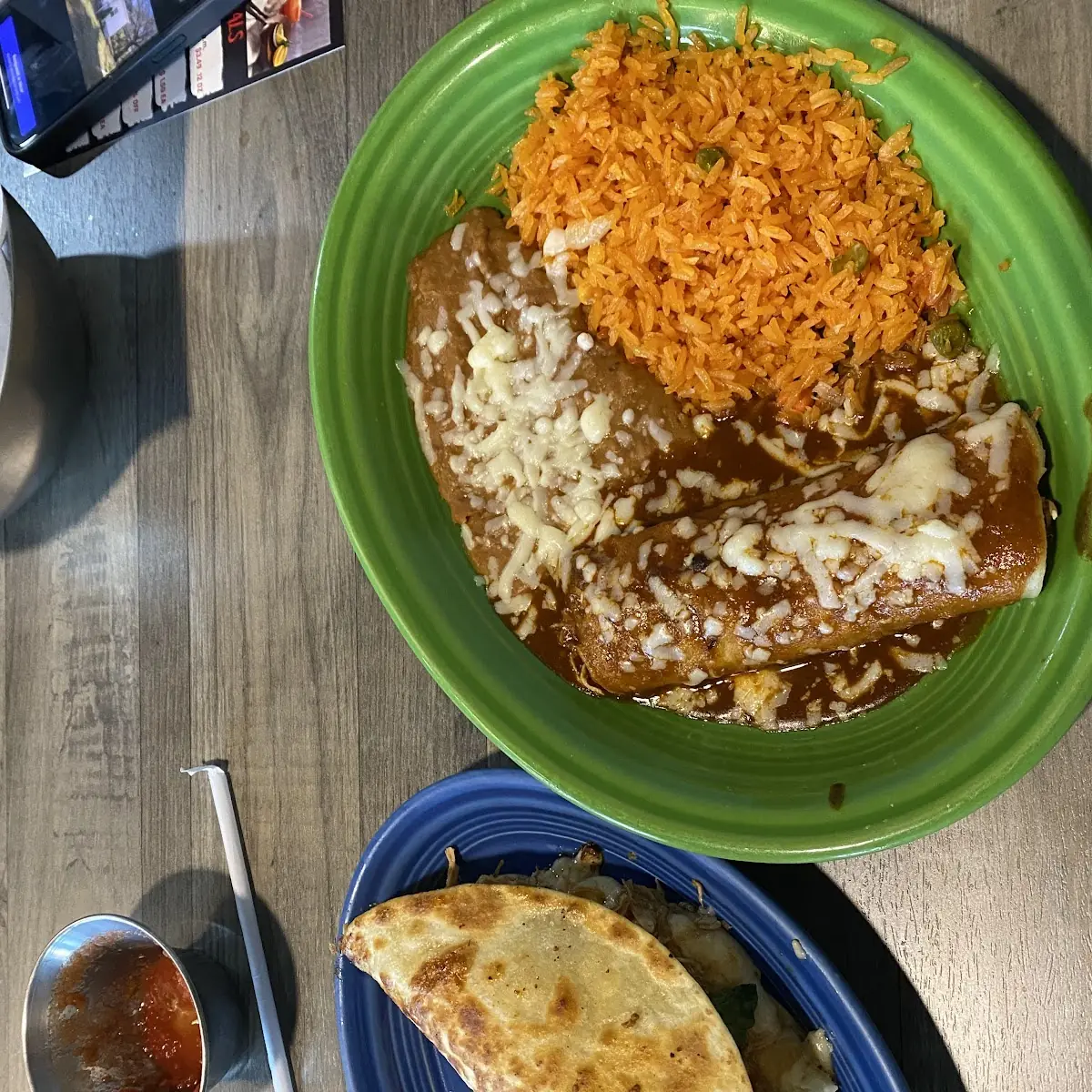 Chicken Quesadilla and Enchilada