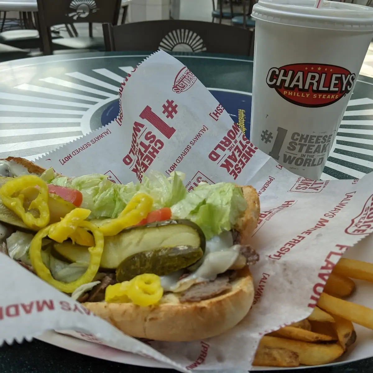 Traditional Philly Cheese Steak and Fries