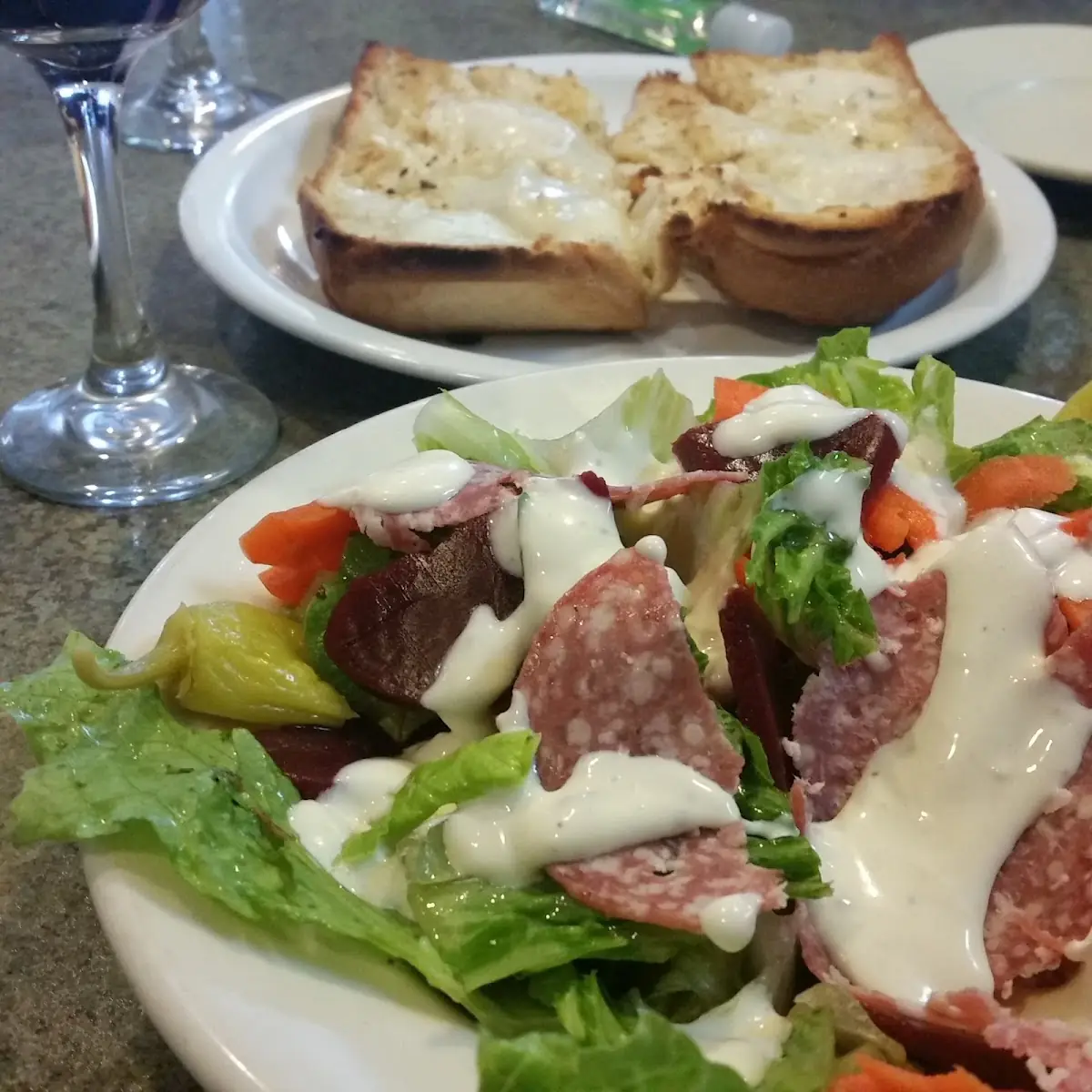 Soup & House Salad with Garlic Bread