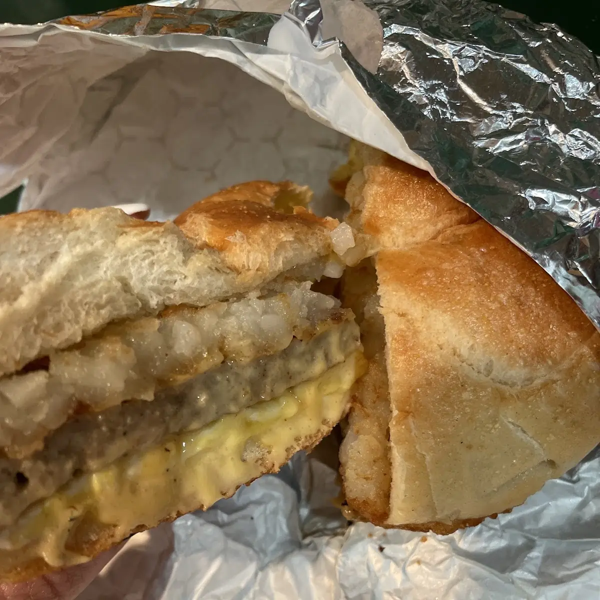 Sausage Egg and Cheese with Hash Brown