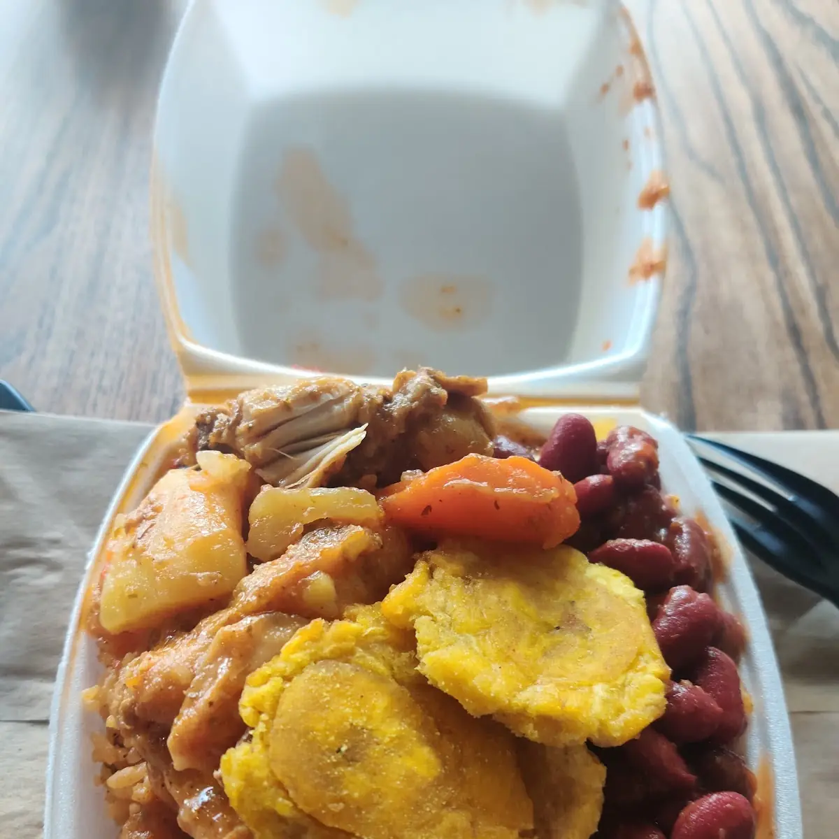 Stew Chicken Yellow Rice and Beans
