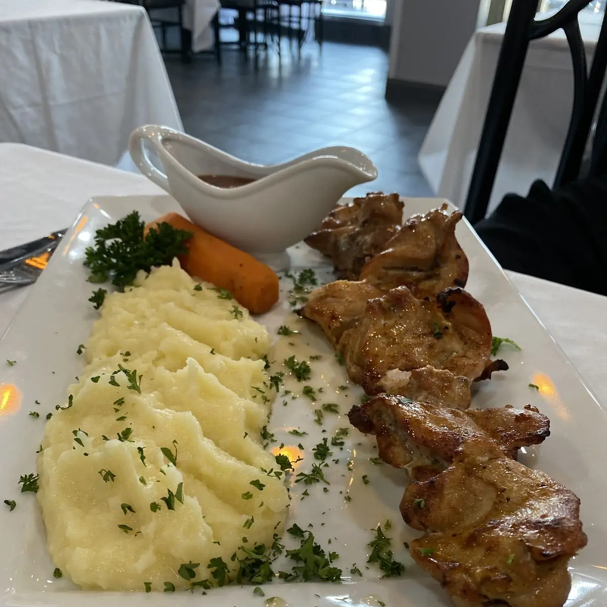 Grilled Vegetable Kebab Mashed Potatoes